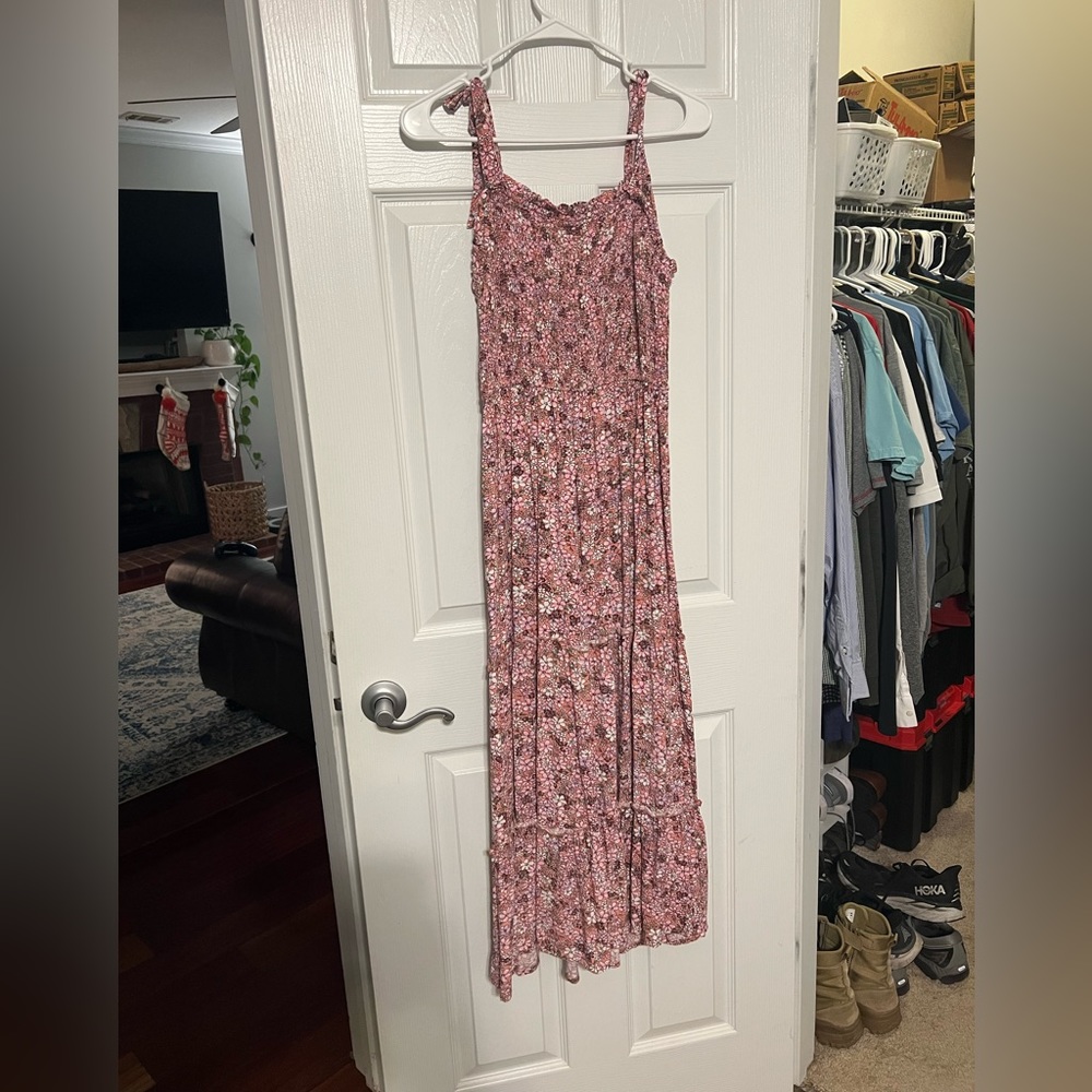 Jessica Simpson smocked strapless midi dress